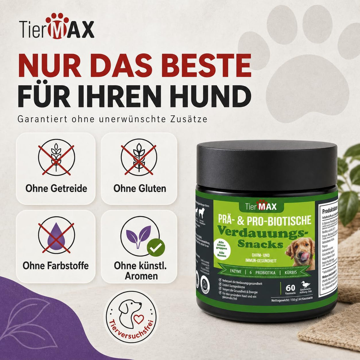 TierMAX Prä- & Pro-Biotische Verdauungssnacks