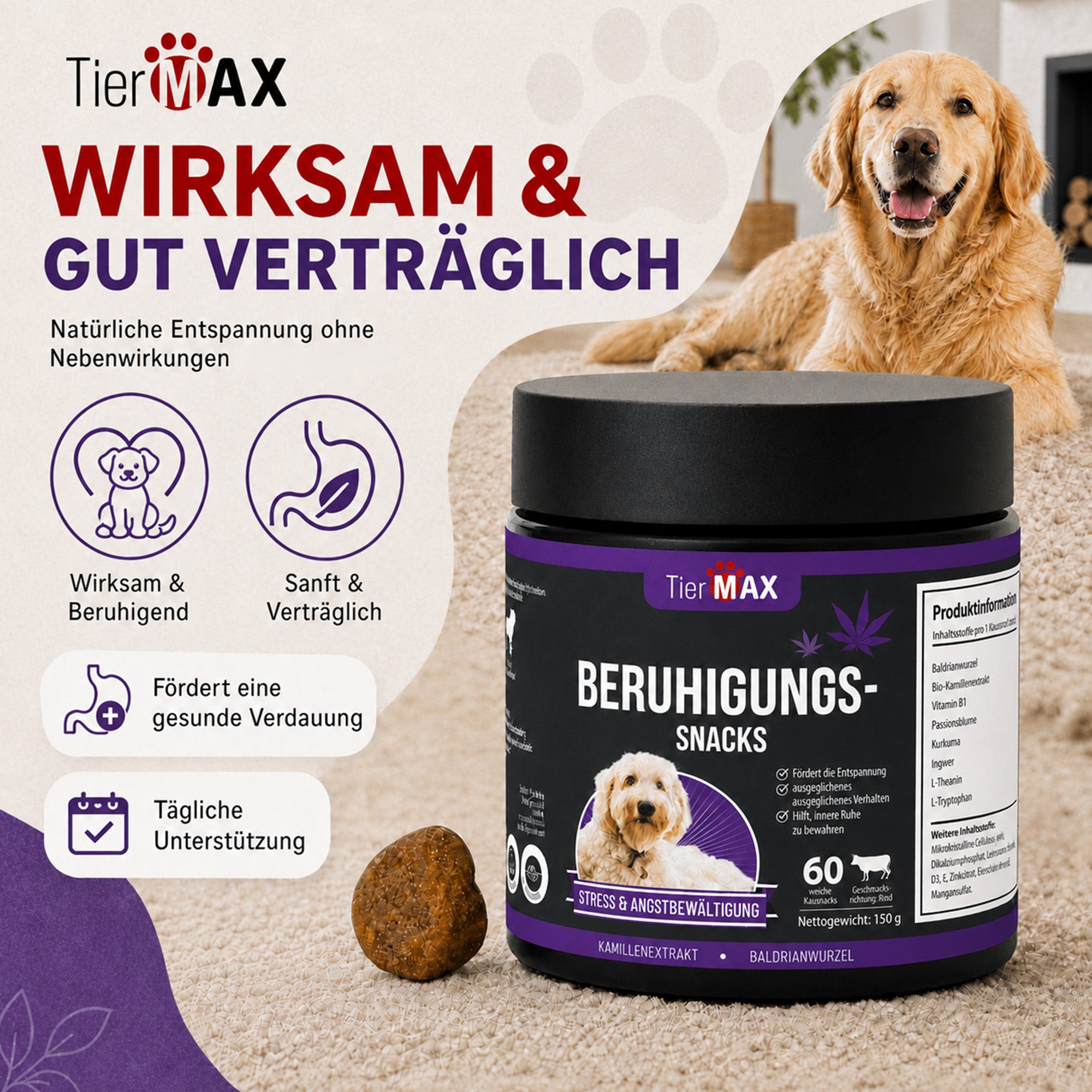 TierMAX Hanf-Beruhigungssnacks