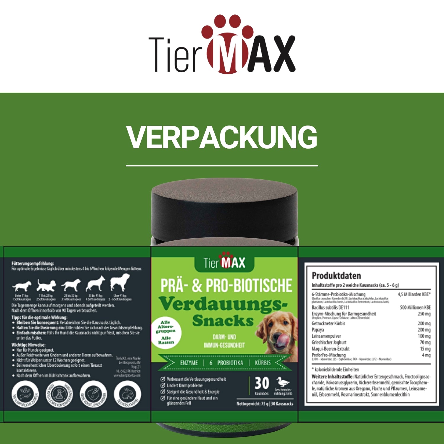 TierMAX Prä- & Pro-Biotische Verdauungssnacks